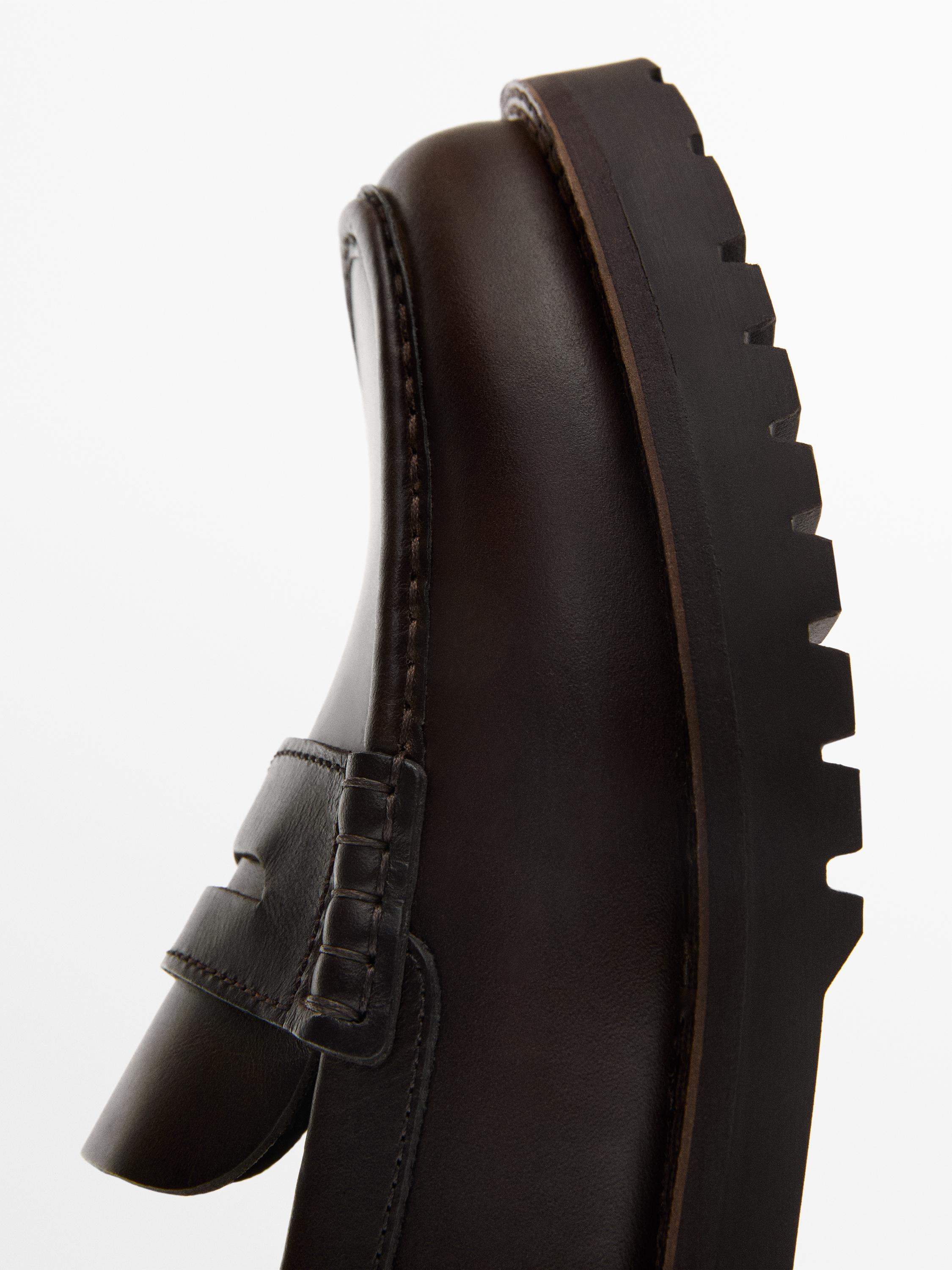 Moc toe loafers with track sole